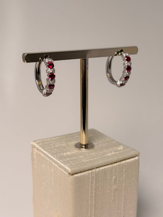 Orecchini cerchio rubini