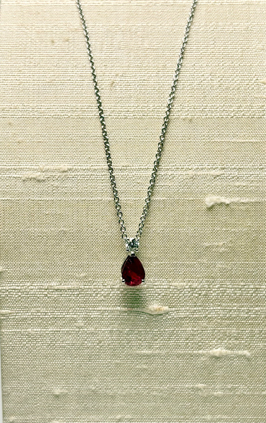 Collana Goccia rubino