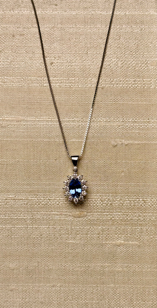 Collana Zaffiro ovale