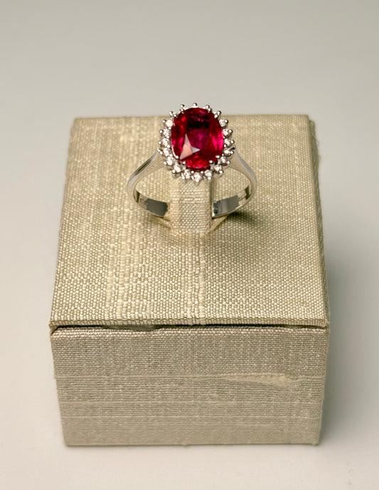 Anello Rubino e diamanti