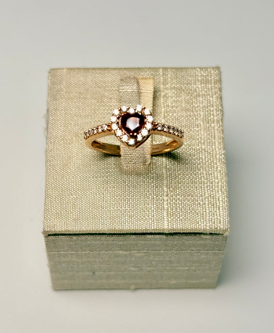 Anello Cuore Rubino