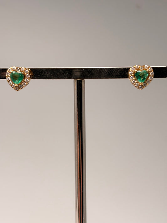 Orecchini Cuore Smeraldi