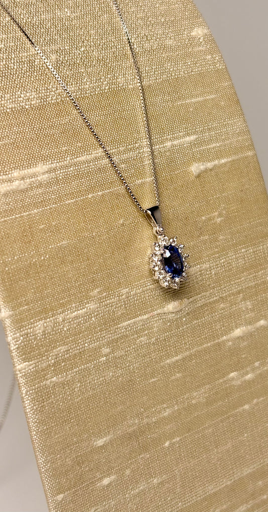 Collana Zaffiro ovale