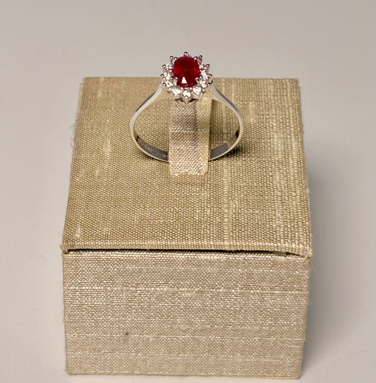 Anello Rubino e diamanti