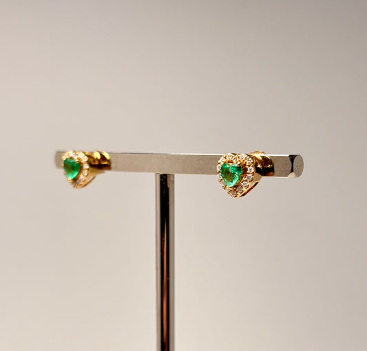 Orecchini Cuore Smeraldi