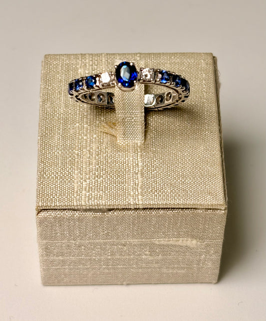 Anello Comfort Zaffiri e Diamanti