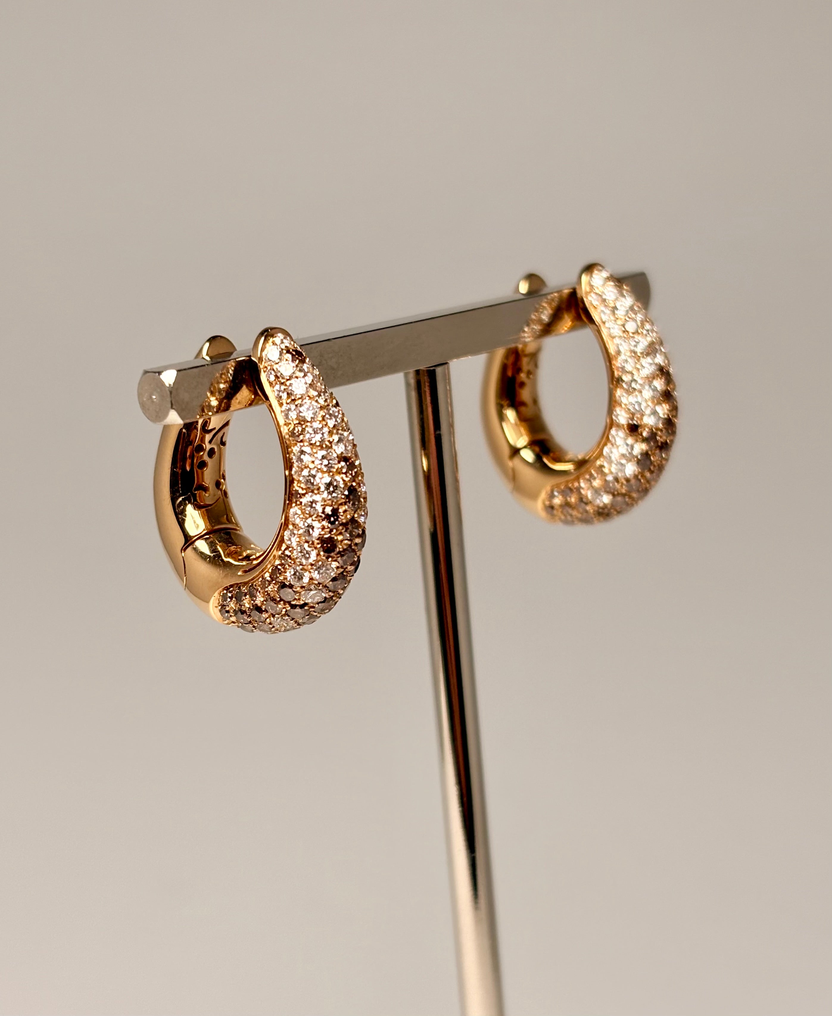 Orecchini Pavè diamanti brown